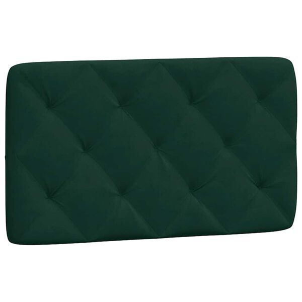 vidaXL Almofad&atilde;o de cabeceira 90 cm veludo verde-escuro