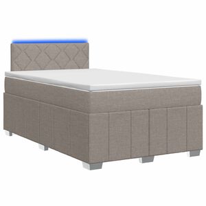 vidaXL Cama box spring com colch&atilde;o Cinzento-acastanhado 120 x 190 cm