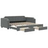vidaXL Sof&aacute;-cama c/ gavet&atilde;o/gavetas 100x200 cm tecido cinzento-escuro