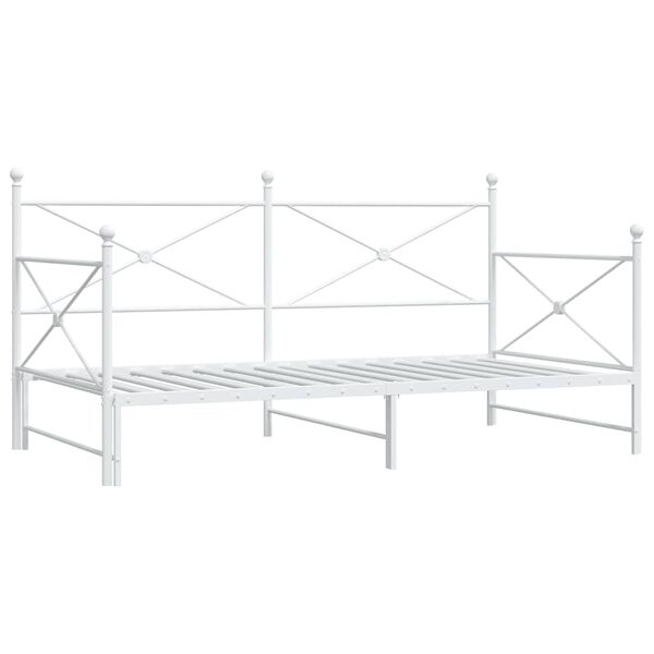 vidaXL Cama de dia com gavet&atilde;o sem colch&atilde;o 107x203 cm a&ccedil;o branco