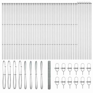vidaXL Poste de Cerca Prateado