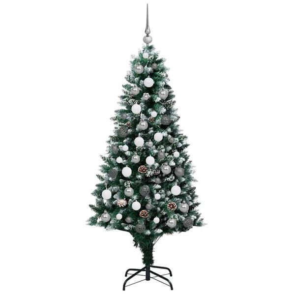 vidaXL &Aacute;rvore de Natal Artificial Verde 180 cm PVC, A&ccedil;o e Pl&aacute;stico