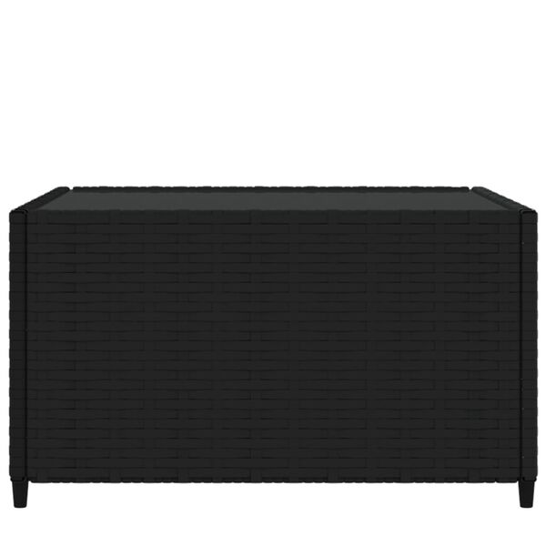 vidaXL Mesa de centro para jardim quadrada 50x50x30 cm vime PE preto