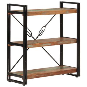 vidaXL Estante c/ 3 prateleiras 77x30x80cm madeira recup. maci&ccedil;a/ferro