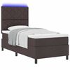 vidaXL Cama Box com colch&atilde;o Castanho escuro 90 x 190 cm tecido