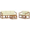 vidaXL Conjunto de Sof&aacute;s para Exterior 6 pcs Natural e Creme