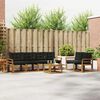 vidaXL Conjunto de Sof&aacute;s para Exterior 7 pcs Natural e Preto