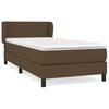 vidaXL Cama com molas/colch&atilde;o 90x200 cm tecido castanho-escuro