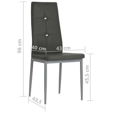 vidaXL Cadeiras de jantar 6 pcs couro artificial cinzento