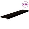 vidaXL Tapetes de escada 16 pcs 120x30x2 cm carvalho castanho-preto