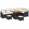 vidaXL Conjunto de Sofá de Jardim 9 pcs Preto vime PE