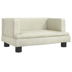 vidaXL Sof&aacute; infantil 60x40x30 cm veludo cor creme