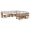 vidaXL Conjunto de Sof&aacute;s para Exterior Natural e Branco Creme