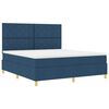 vidaXL Cama Box com colch&atilde;o com cabeceira Azul 180 x 200 cm tecido