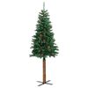 vidaXL Árvore de Natal Slim com 300 LEDs com suporte Verde 210 cm
