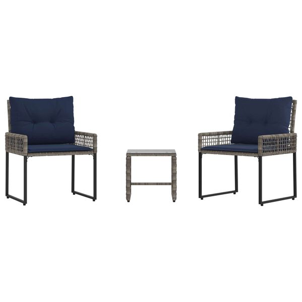 vidaXL Conjunto de M&oacute;veis para Exterior com almofada a&ccedil;o