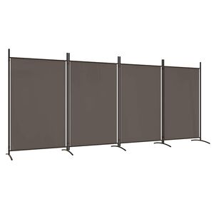 vidaXL Divis&oacute;ria de quarto com 4 pain&eacute;is 346x180 cm tecido antracite