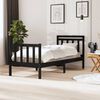 vidaXL Estrutura cama pequena solteiro 75x190 cm madeira maciça preto