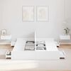 vidaXL Estrado de cama com arrumação com cabeceira Branco 140 x 200 cm