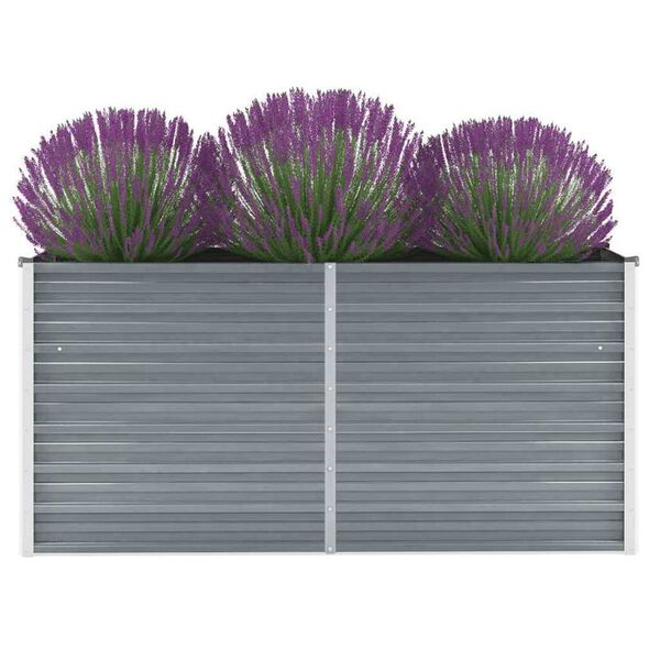 vidaXL Canteiro elevado de jardim a&ccedil;o galvanizado 160x40x77cm cinzento