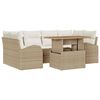vidaXL Conjunto de Sof&aacute; de Jardim 7 unid. Bege Rattan Sint&eacute;tico