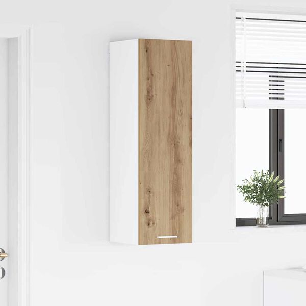 vidaXL Arm&aacute;rio suspenso com porta Carvalho Artesanal 30 x 31 x 100 cm