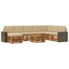 vidaXL Conjunto de Sof&aacute;s para Exterior 9 pcs Natural e Bege