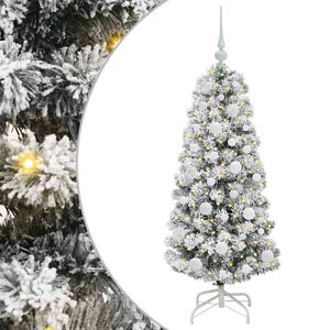 vidaXL &Aacute;rvore de Natal Articulada Artificial Verde e Branco 120 cm