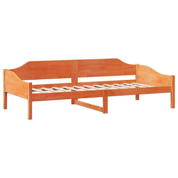 vidaXL Cama sem colchão 90x190 cm madeira de pinho maciça castanho-mel