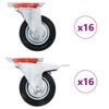 vidaXL 32 pcs rodas girat&oacute;rias 100 mm