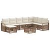 vidaXL Conjunto de Sof&aacute; de Jardim 9 pcs Bege vime PE
