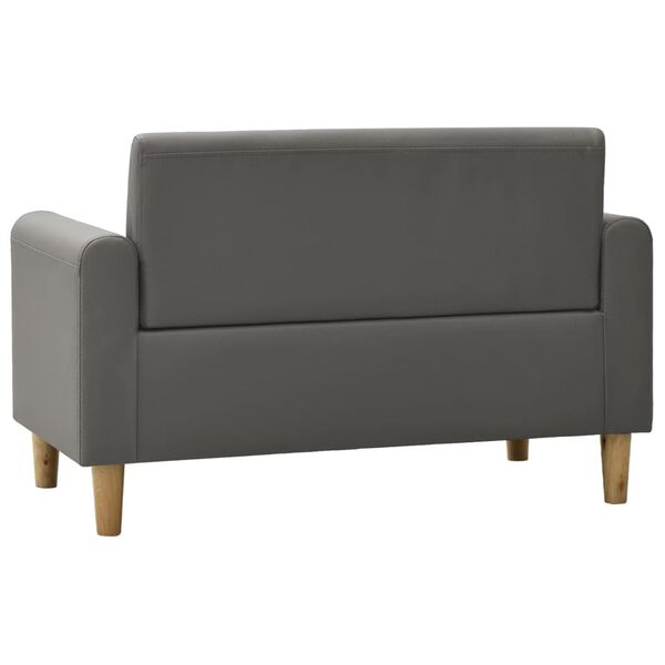 vidaXL Sof&aacute; infantil de 2 lugares couro artificial cinzento