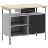 vidaXL Bancada de trabalho com gaveta Preto e Cinza 100 x 55 x 85 cm