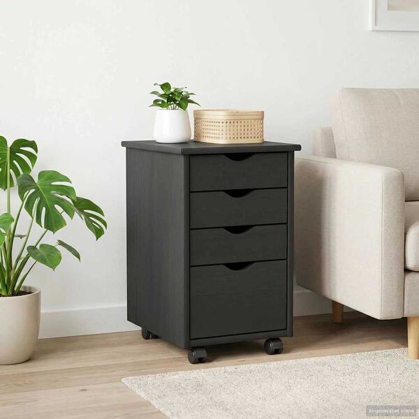 vidaXL Arm&aacute;rio M&oacute;vel Cinzeto 34 x 39 x 56 cm Madeira de Pinho S&oacute;lido