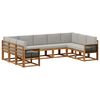 vidaXL Conjunto de Sof&aacute;s para Exterior 9 pcs Natural e Cinzento-Claro