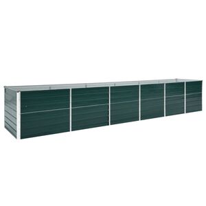 vidaXL Canteiro elevado de jardim 480x80x77 cm a&ccedil;o galvanizado verde