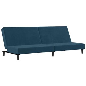 vidaXL Sof&aacute;-cama de 2 lugares veludo azul