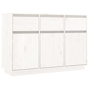 vidaXL Aparador 111x36x75 cm madeira de pinho maci&ccedil;a branco