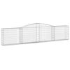 vidaXL Cestos gabião arqueados 4 pcs 400x30x80/100cm ferro galvanizado