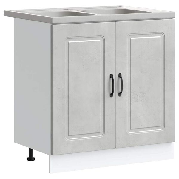 vidaXL Arm&aacute;rio de Cozinha com porta Kalmar Cinzento 80 x 46 x 81,5 cm