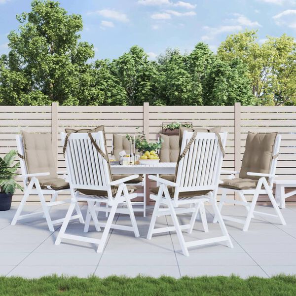 vidaXL Almofad&otilde;es cadeira encosto alto 6pcs oxford cinza-acastanhado