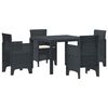 vidaXL Conjunto de Jantar para Jardim 5 unid. Antracite Polipropileno