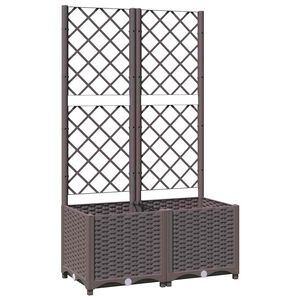vidaXL Vaso/floreira jardim c/ treli&ccedil;a 80x40x136 cm PP castanho