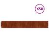 vidaXL Bordas de relvado 50 pcs 15x103 cm a&ccedil;o corten flex&iacute;vel