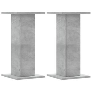 vidaXL Suportes de colunas 2 pcs derivados de madeira cinzento cimento