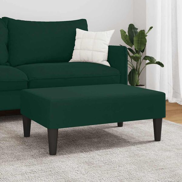 vidaXL Apoio de p&eacute;s 77x55x31 cm veludo verde-escuro