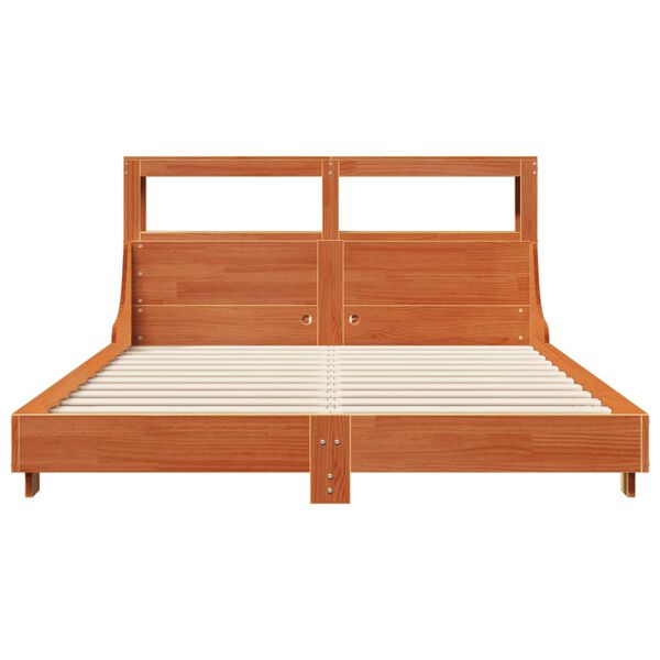 vidaXL Cama sem colch&atilde;o 150x200 cm madeira pinho maci&ccedil;a castanho-mel