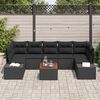 vidaXL Conjunto de Sof&aacute; de Jardim com almofada 8 pcs Preto vime PE