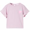 vidaXL T-shirt para crian&ccedil;a manga com folhos lil&aacute;s 104