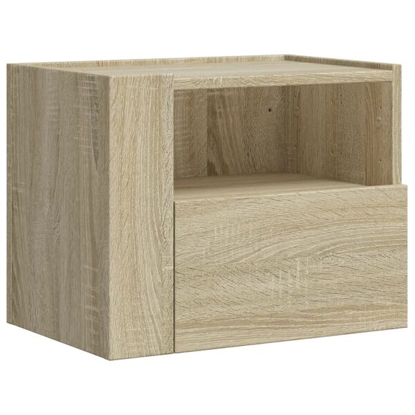 vidaXL Mesa de cabeceira de parede 45x30x35 cm carvalho sonoma